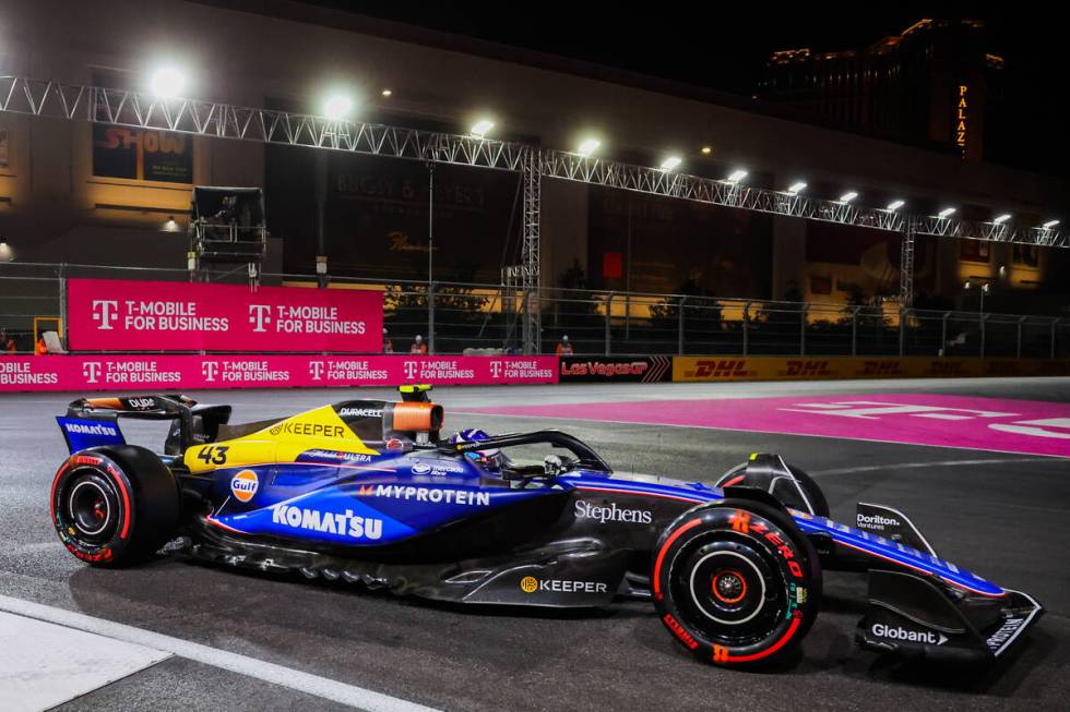 Formula 1 Williams driver Franco Colapinto rounds the corner during a free practice ahead of th ...