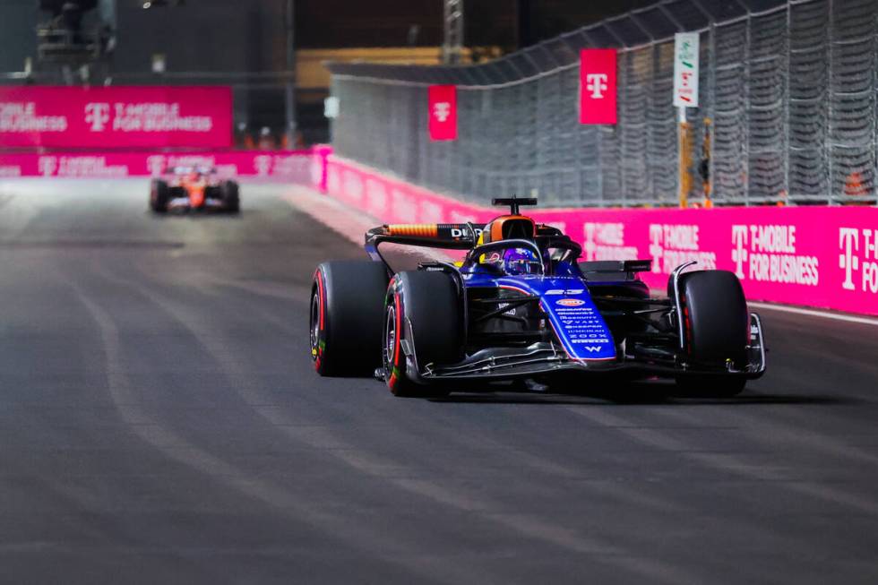 Formula 1 Williams driver Alexander Albon speeds down the track during a Formula 1 free practic ...