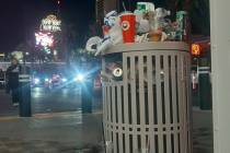 Noticeable trash piles are building up in certain areas where pedestrians have to walk along La ...