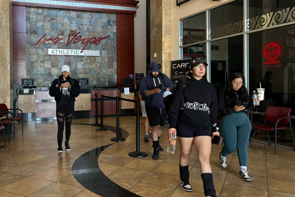 Las Vegas Athletic Club members were evacuated after a power outage in the northwest Las Vegas ...