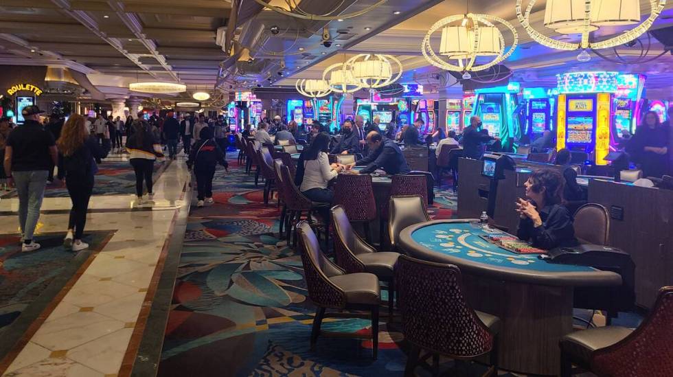 The casino at Bellagio was somewhat quiet for 90 minutes during the Formula One Las Vegas Grand ...