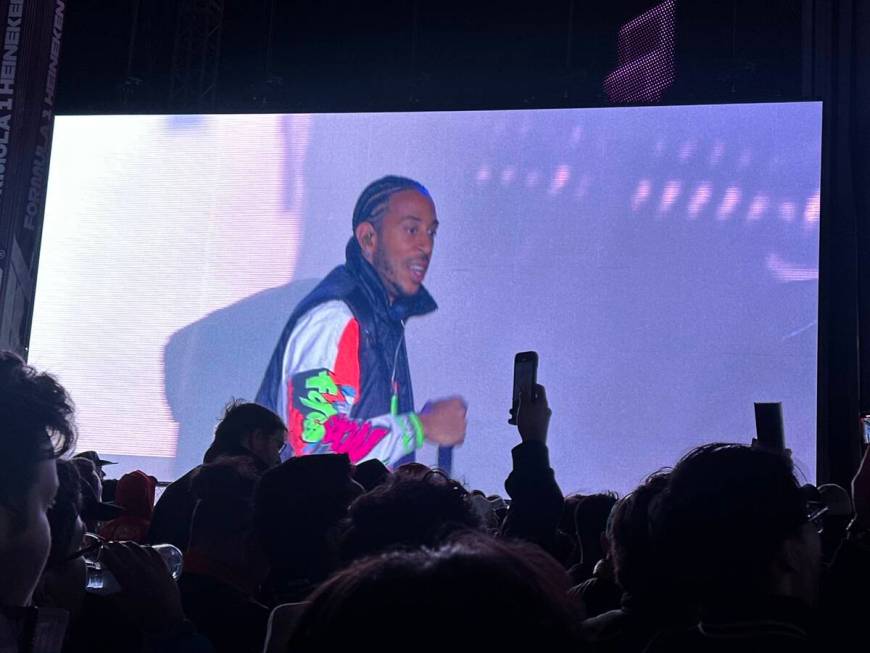 Ludacris is shown at T-Mobile Zone at Sphere during F1 Las Vegas Grand Prix on Saturday, Nov. 2 ...