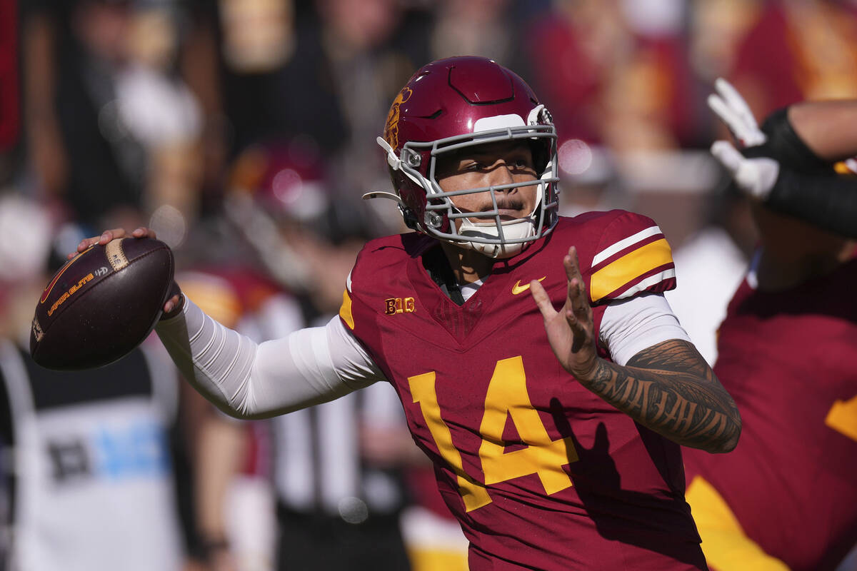 Southern California quarterback Jayden Maiava passes during the first half of an NCAA college f ...