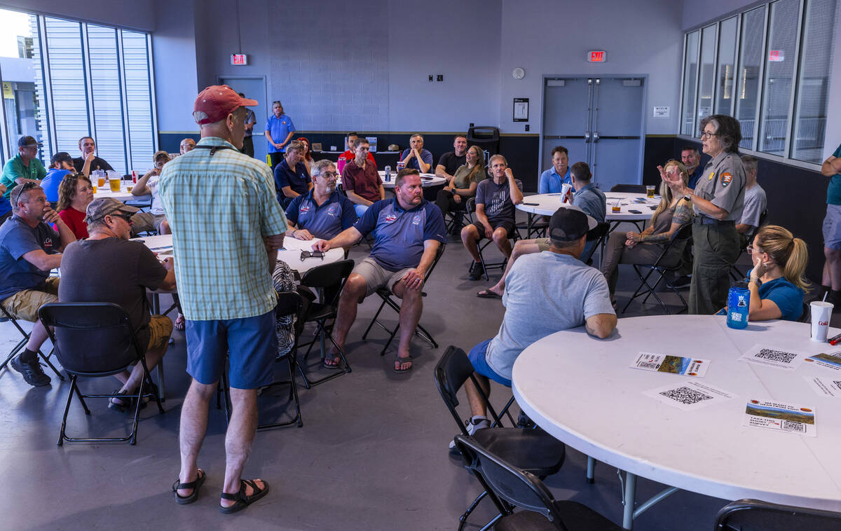 National Park Service spokesperson Stefani Dawn meets with scuba divers for input on boating ac ...