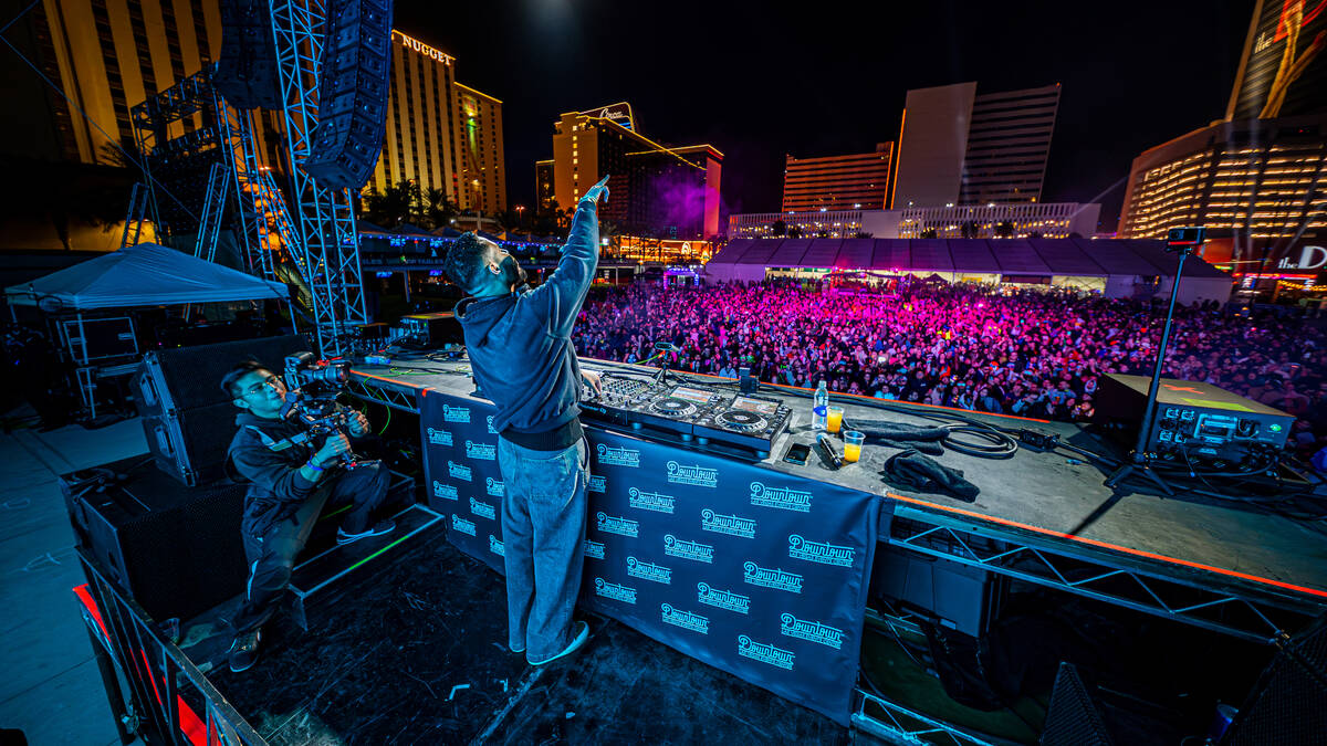 Troyboi is shown at Downtown Las Vegas Events Center during Neon Citiy Festival, held Nov. 22-2 ...