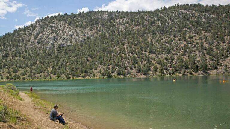 The once-full Cave Lake near Ely is seen in a file photo. (Nevada Division of Tourism)