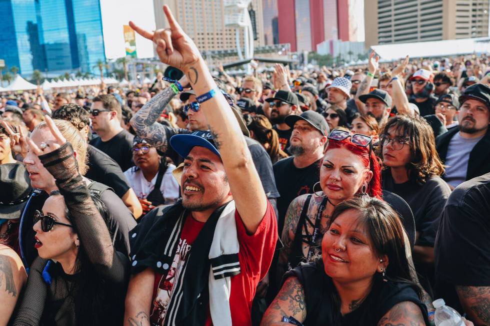 Festival attendees take in a set by A Perfect Circle during the Sick New World music festival a ...