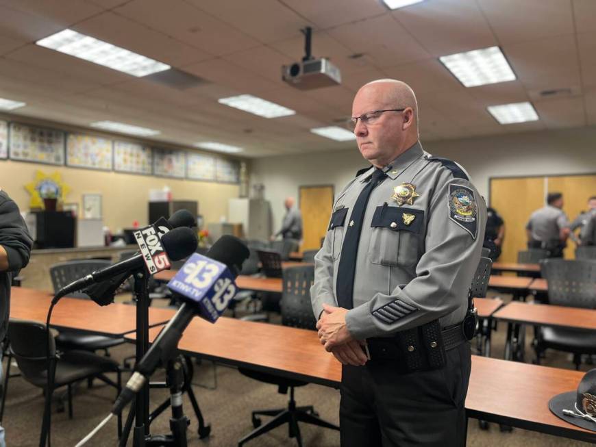 Kevin Honea, deputy chief of the Nevada Highway Patrol, addressed the media ahead of anti-DUI d ...