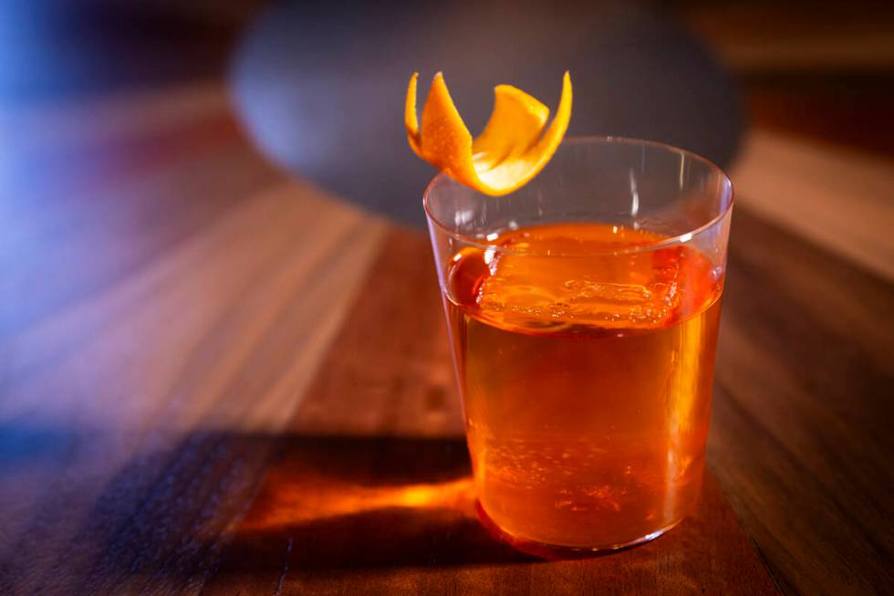 The single barrel old fashioned cocktail is seen at Bourbon Steak at the Four Seasons on Monday ...