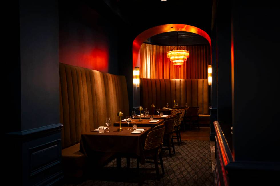 A dining area is seen at Bourbon Steak at the Four Seasons on Monday, Dec. 9, 2024, in Las Vega ...