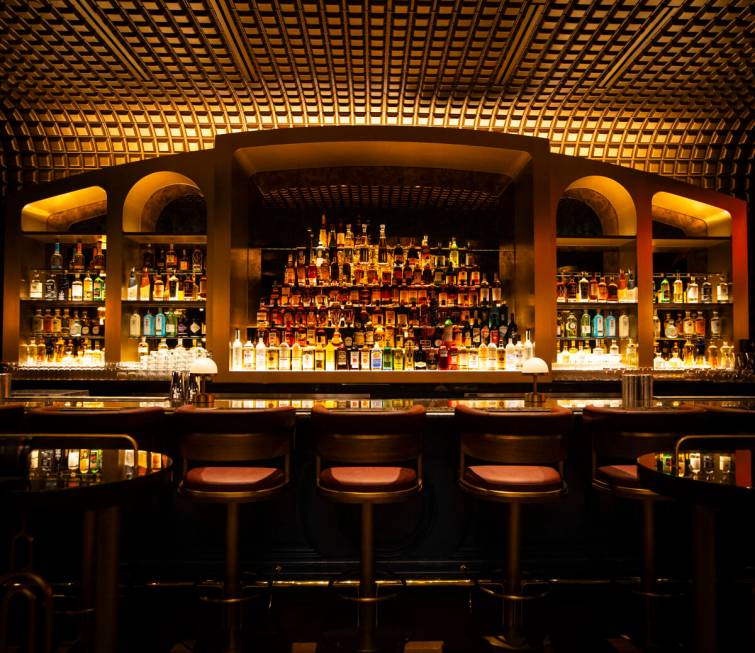 The bar at Bourbon Steak at the Four Seasons on Monday, Dec. 9, 2024, in Las Vegas. (Chase Stev ...