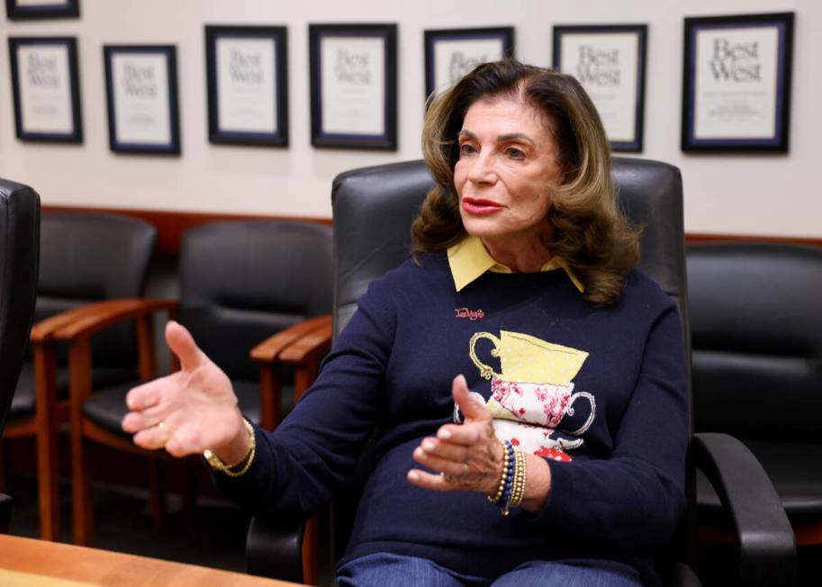 Las Vegas Mayor-elect Shelley Berkley talks to a reporter at the Review-Journal offices in Las ...