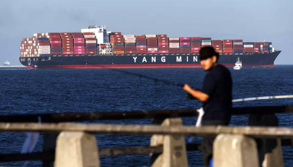 A cargo ship leaves the Port of Los Angeles. Imports from China ($120 billion) and Mexico ($62 ...