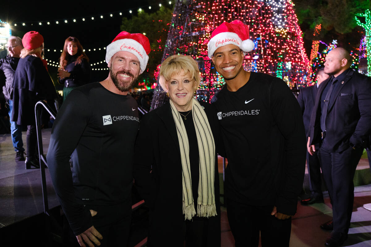 Las Vegas Mayor Carolyn Goodman, middle, is shown with Ryan Kelsey, left and Jayson Michael of ...