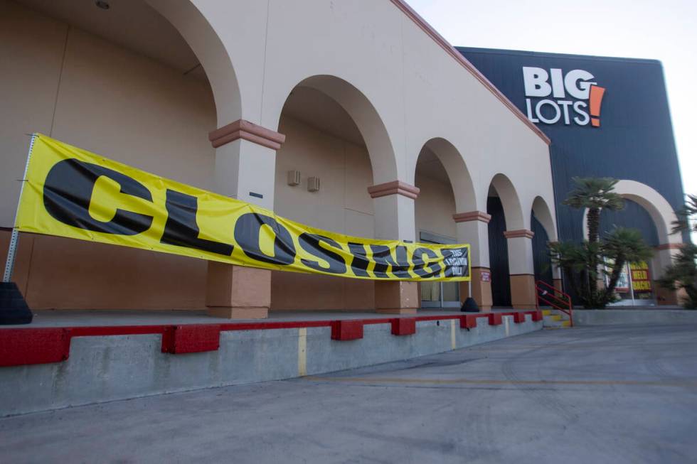 A closing sign sits outside a Big Lots store Wednesday, Sept. 18, 2024, in Las Vegas. (Daniel J ...