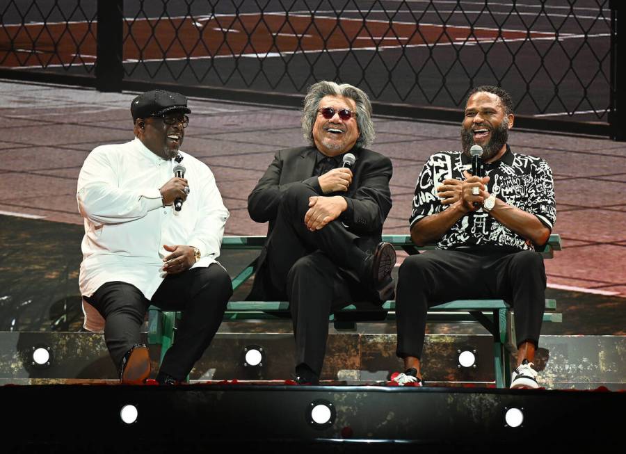 Cedric the Entertainer, George Lopez and Anthony Anderson are shown at the "Love & Laughter" op ...