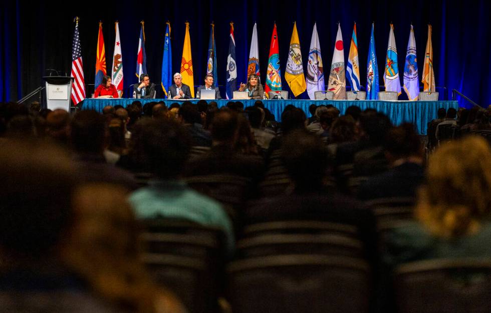 A panelist speaks during a session entitled "Keeping the Peace Among the Pieces: The Risks of L ...