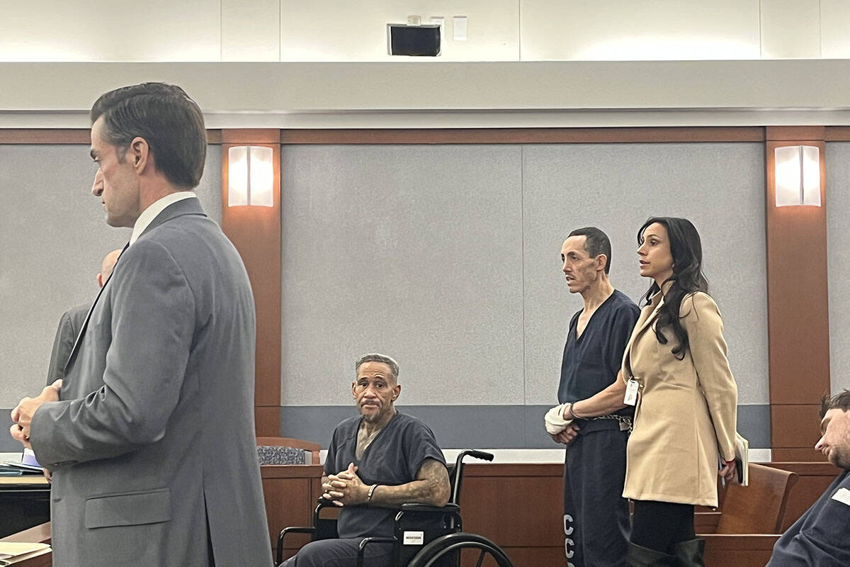 Jaime Mendoza, accused of shooting at police, appears before Las Vegas Justice of the Peace Nad ...