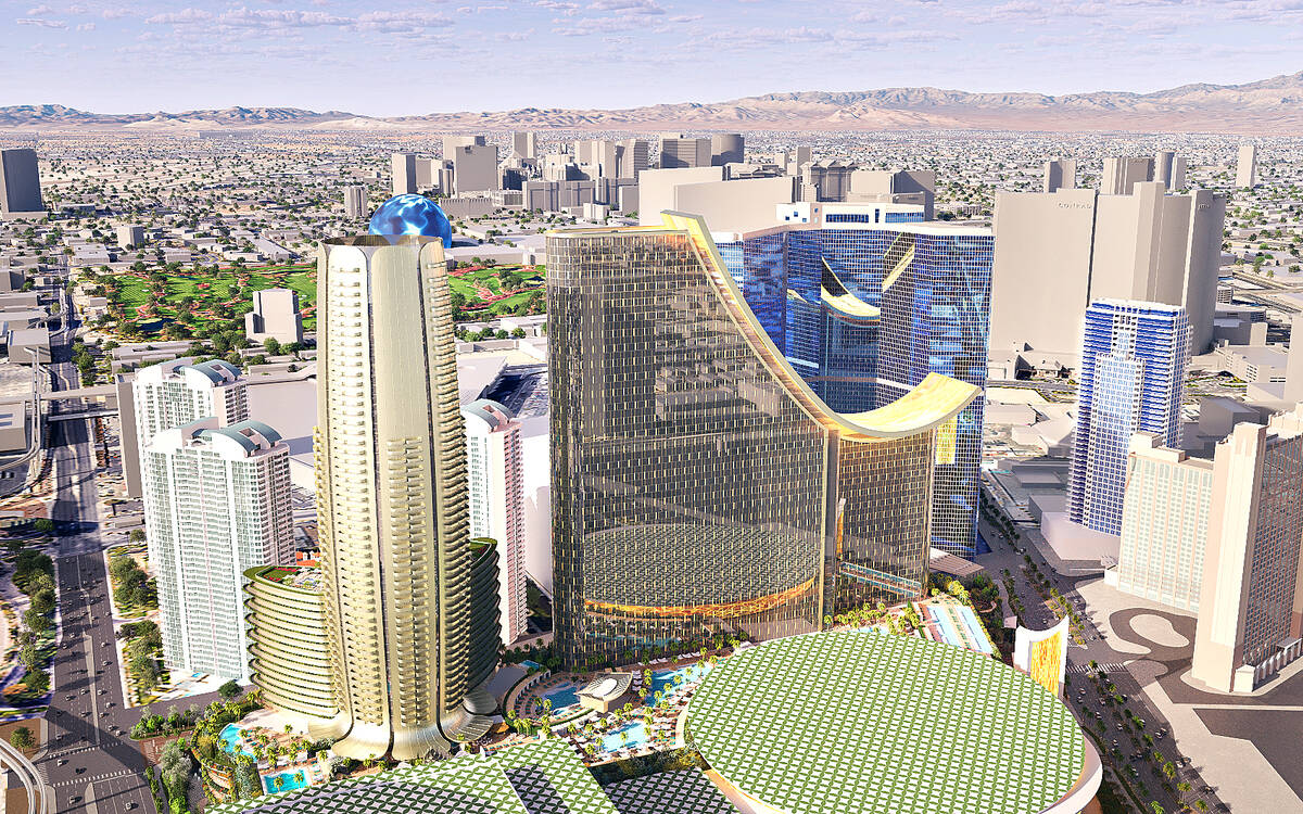 An artist's rendering of the proposed project by LVXP, which includes a 752-foot, 2,605-unit ho ...