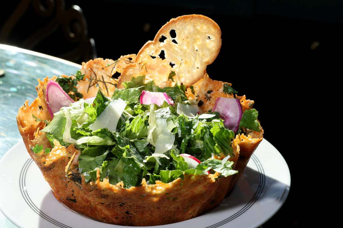 Parmesan Caesar salad is shown at Pinky’s by Vanderpump, the latest restaurant by realit ...