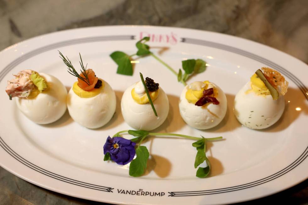 Deviled egg gardens is shown at Pinky’s by Vanderpump, the latest restaurant by reality TV st ...