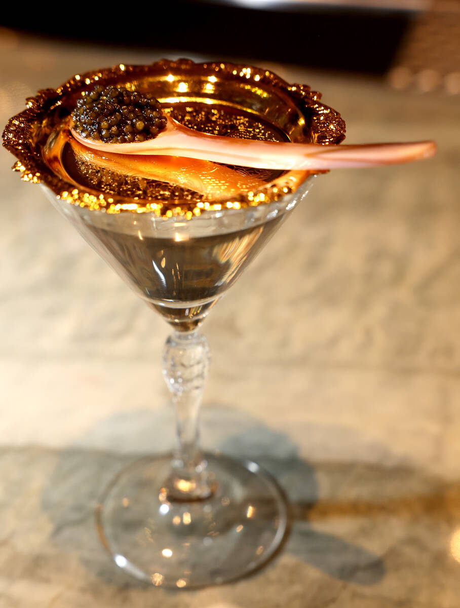 The Pump & Bump Martini is shown at Pinky’s by Vanderpump, the latest restaurant by reality T ...