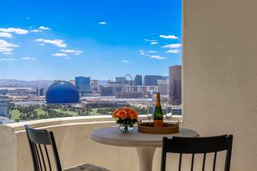 A Turnberry Place penthouse with sweeping views of the Las Vegas Strip has recently listed for ...