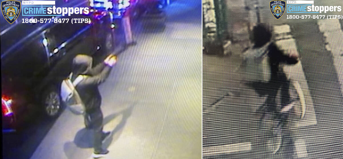 This combination of images provided by the New York City Police Department shows the suspect so ...