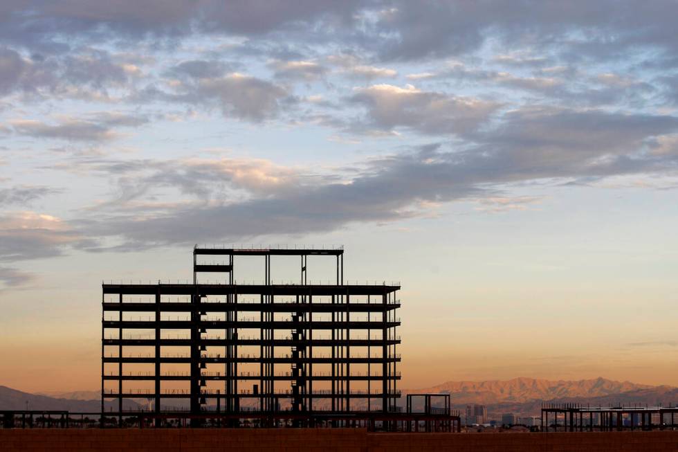 The steel skeleton construction site of the Summerlin Centre mall near the Red Rock Resort in L ...