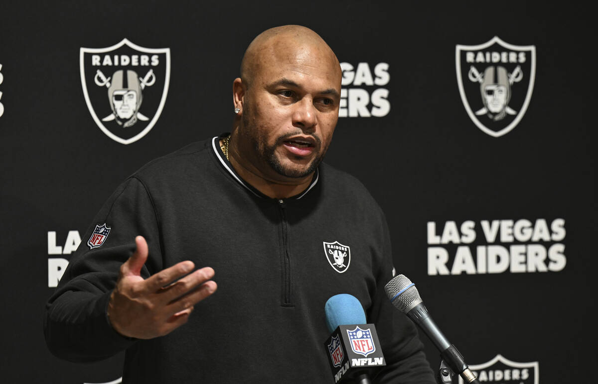 Las Vegas Raiders head coach Antonio Pierce after an NFL football game against the Tampa Bay Bu ...