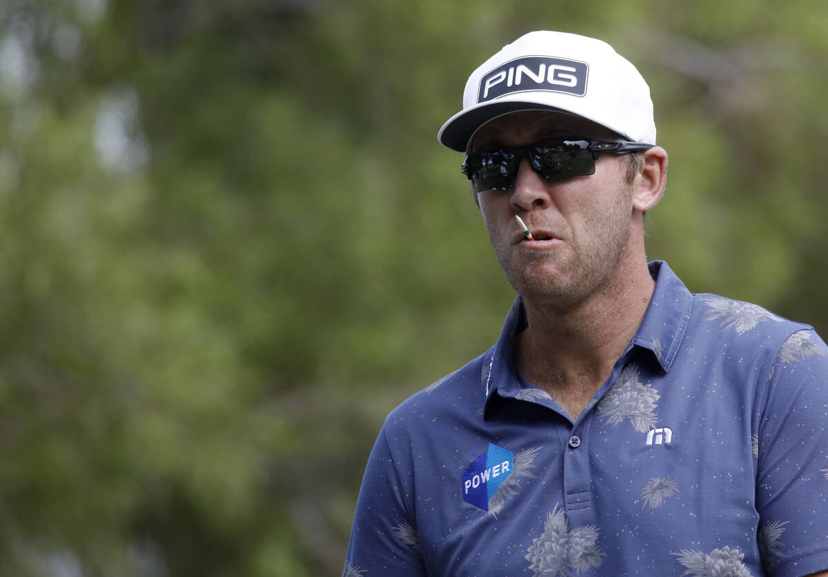 Seamus Power is seen before teeing off on the 13th hole during the third round of the Shriners ...