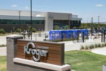 FILE - The exterior of Kroger's fulfillment center is shown on July 27, 2022 in Dallas, Tex. (R ...