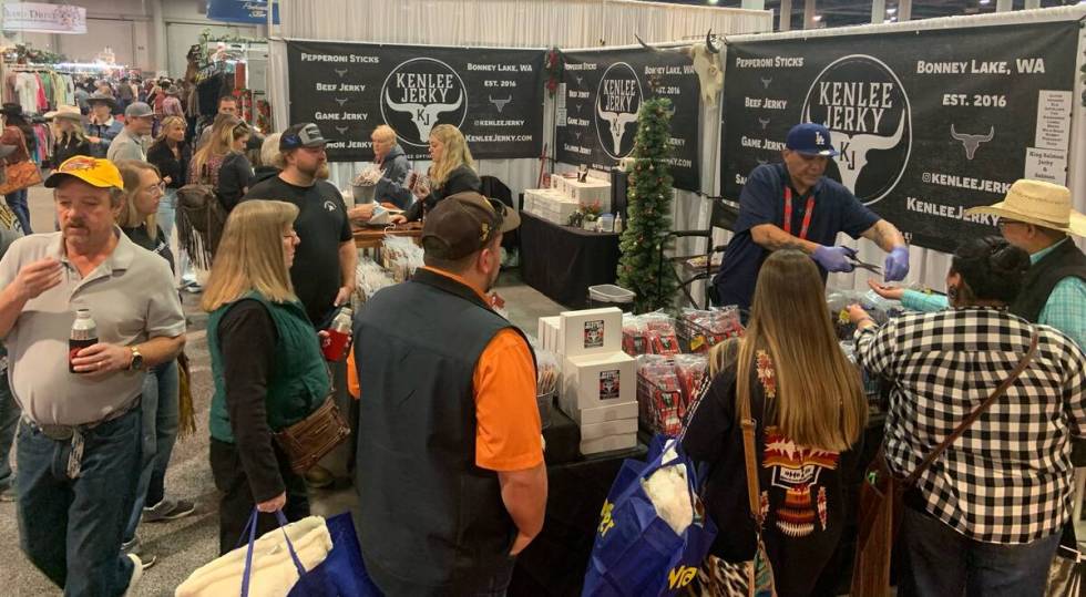 The Kenlee Jerky booth was doing strong business Tuesday at Cowboy Christmas, inside the Las Ve ...