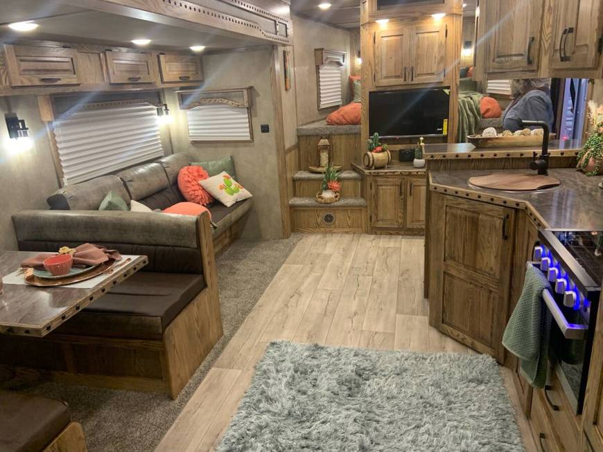 Living quarters in Rodeo Rigs' luxury trailers are quite ample. This trailer, on display at The ...