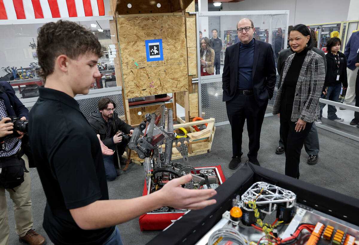 Southeast Career Technical Academy Advanced Manufacturing major Tanner Janik, 14, gives a tour ...