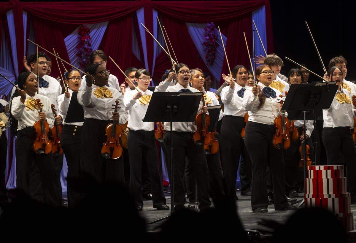 Students in the newly established mariachi classes at Cheyenne High School perform in a winter ...