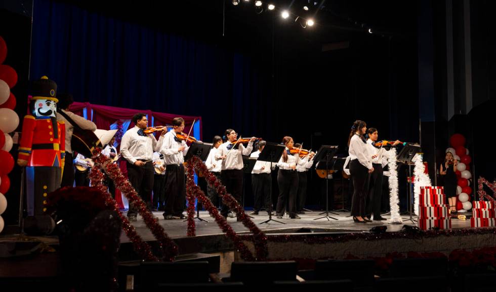 Students in the newly established mariachi classes at Cheyenne High School perform in a winter ...