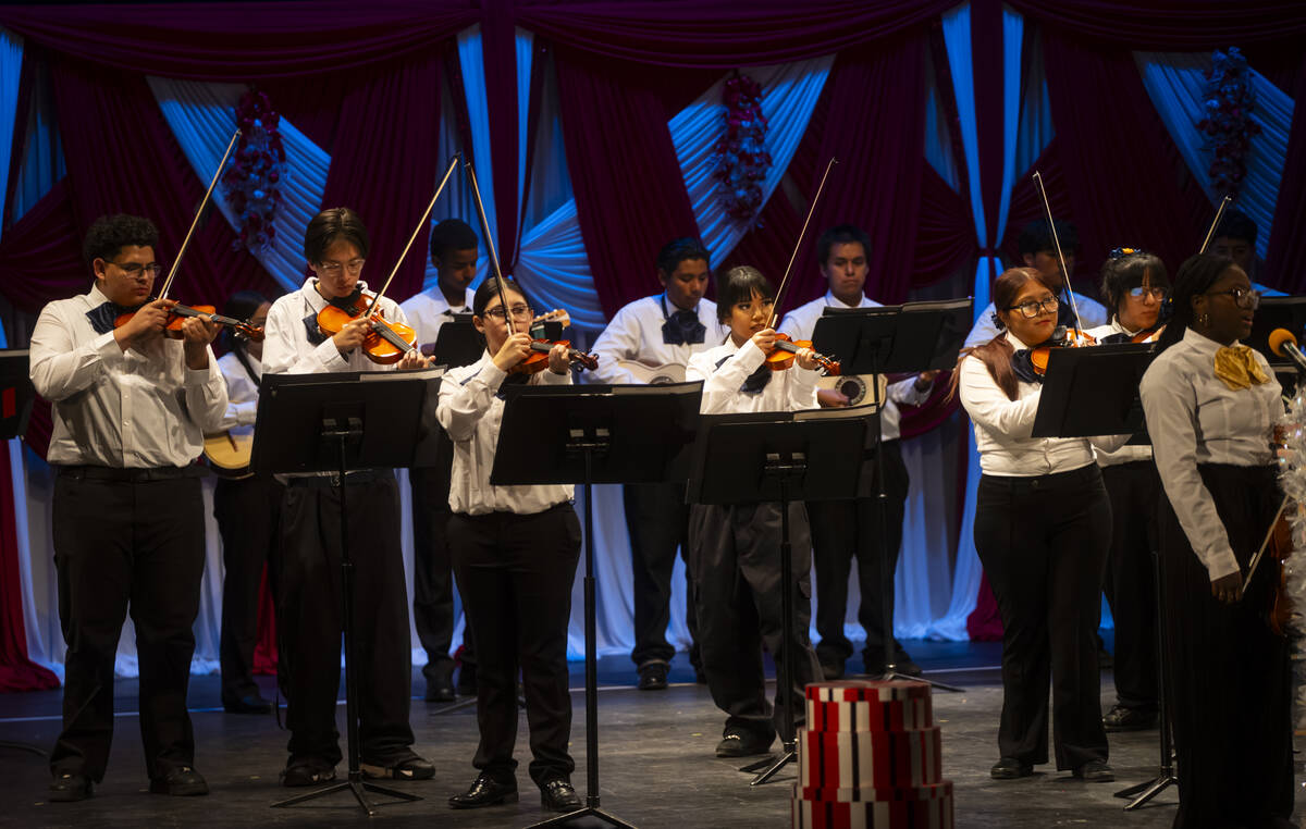 Students in the newly established mariachi classes at Cheyenne High School perform in a winter ...