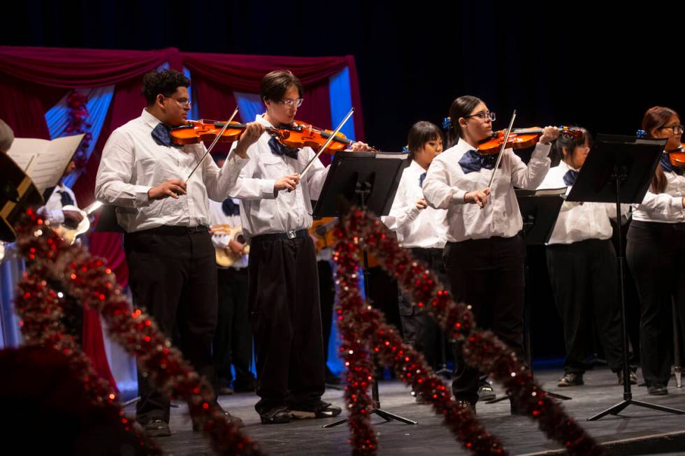 Students in the newly established mariachi classes at Cheyenne High School perform in a winter ...