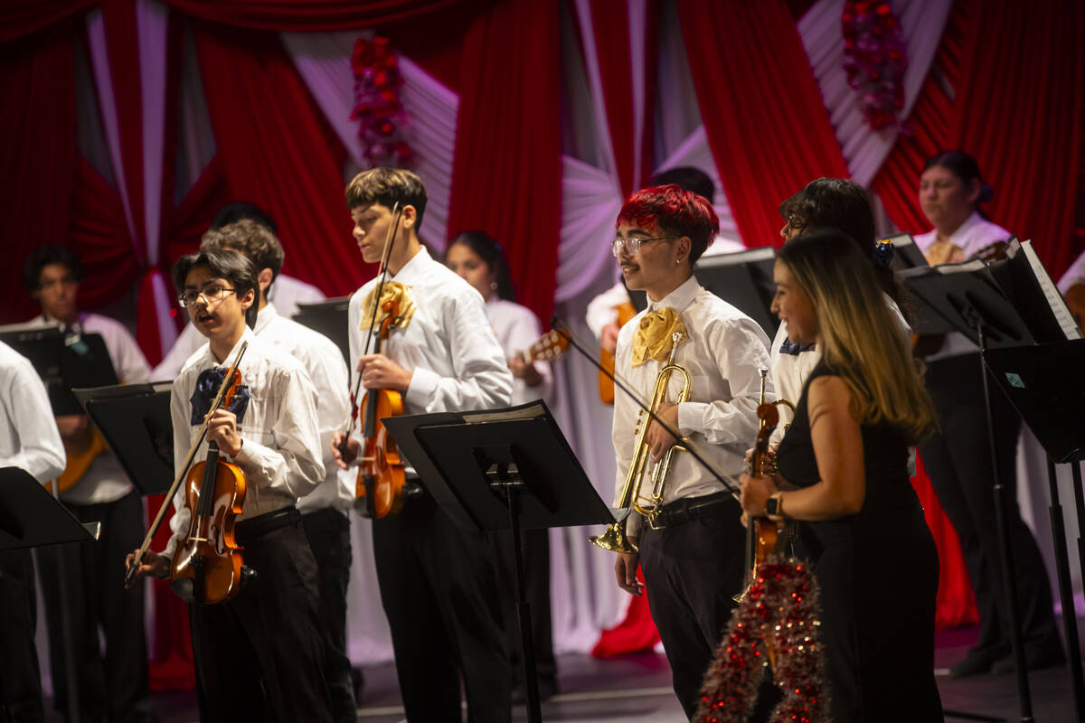 Students in the newly established mariachi classes at Cheyenne High School perform in a winter ...