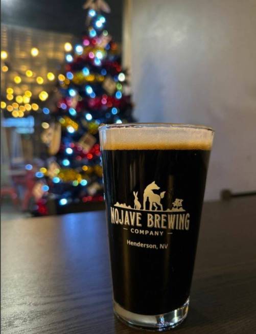 A "Holiday Havoc" stout, a 5 percent A.B.V. pastry stout, is pictured at Mojave Brewing. Owner ...