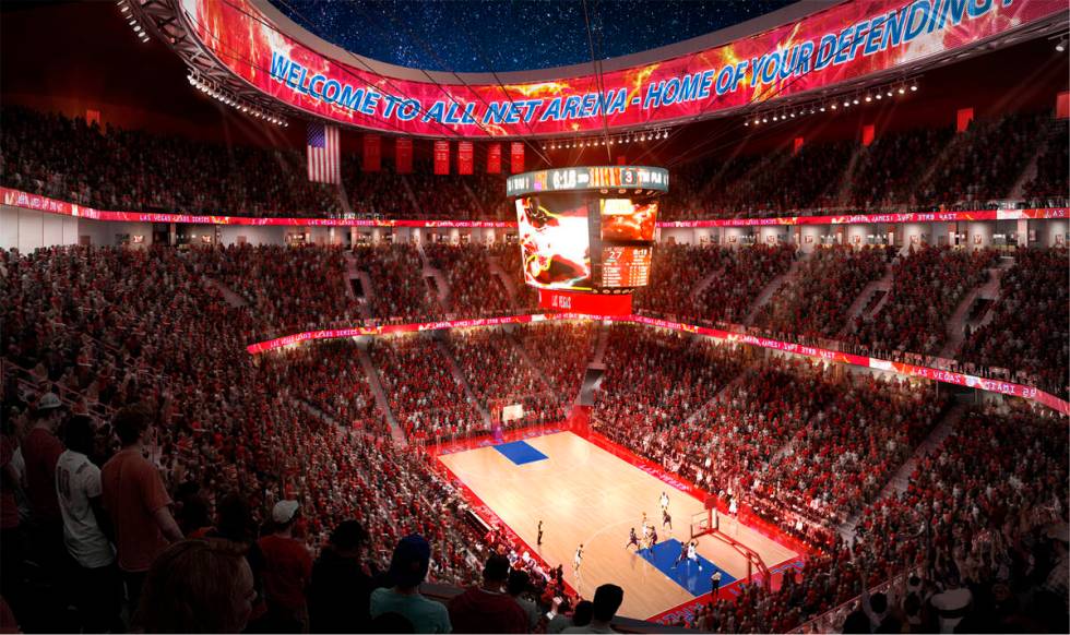 Artist's rendering of the proposed All Net Arena complex; interior arena. Courtesy Cuningham Gr ...