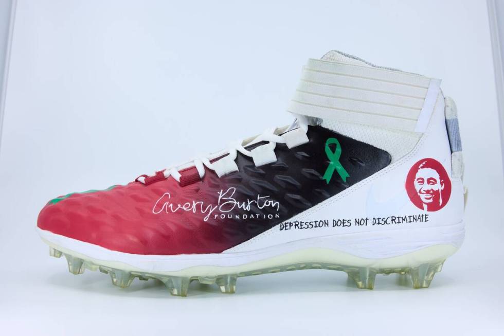 A cleat Raiders defensive tackle John Jenkins will wear on "Monday Night Football" to support t ...