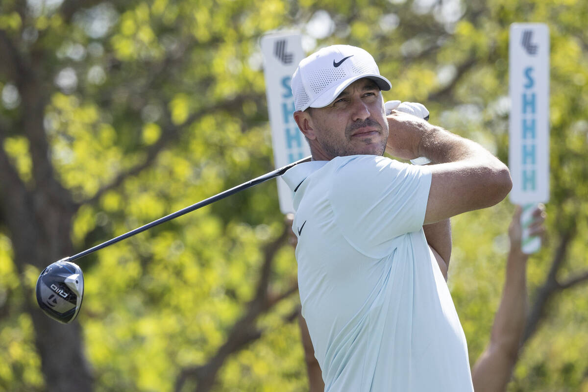 FILE - Captain Brooks Koepka of Smash GC hits his shot from the ninth tee during the final roun ...