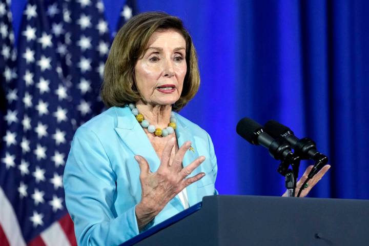 FILE - Rep. Nancy Pelosi, D-Calif., speaks during an event in Washington, June 23, 2023. (AP Ph ...