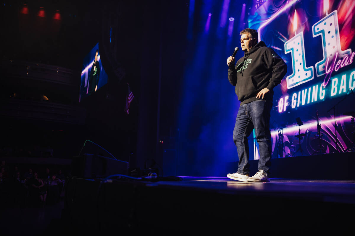 Comic Ian Bagg is shown at the 11th anniversary of Mondays Dark at Pearl at the Palms on Monday ...