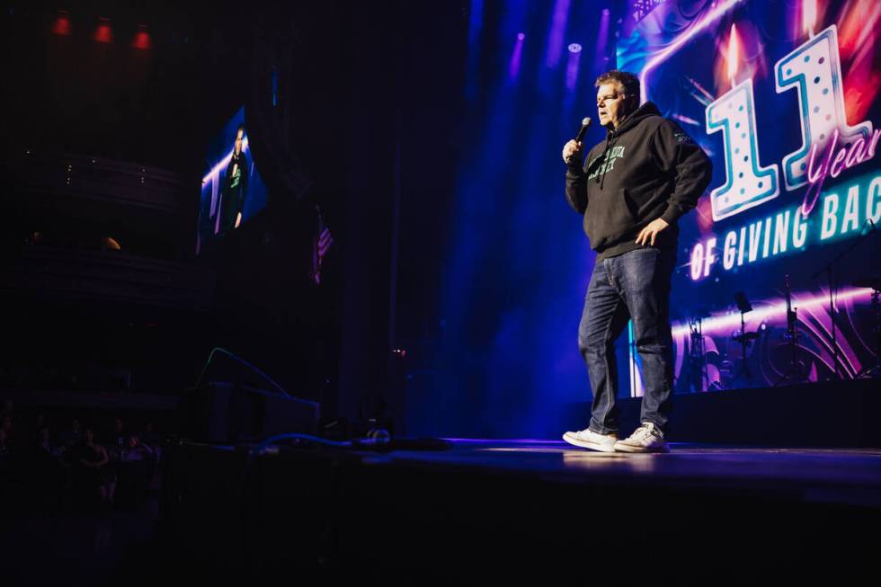 Comic Ian Bagg is shown at the 11th anniversary of Mondays Dark at Pearl at the Palms on Monday ...