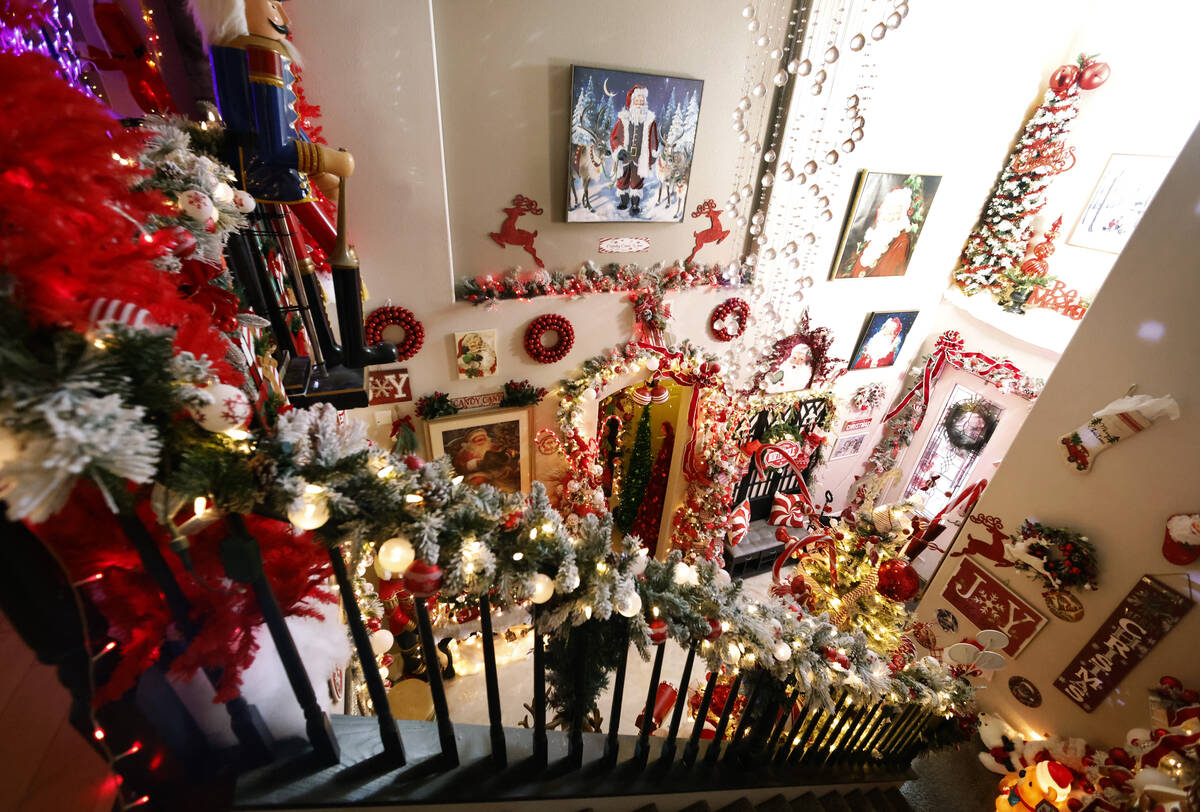 The extravagant Christmas decorating is seen at the home of Henderson residents Joey Cardona an ...