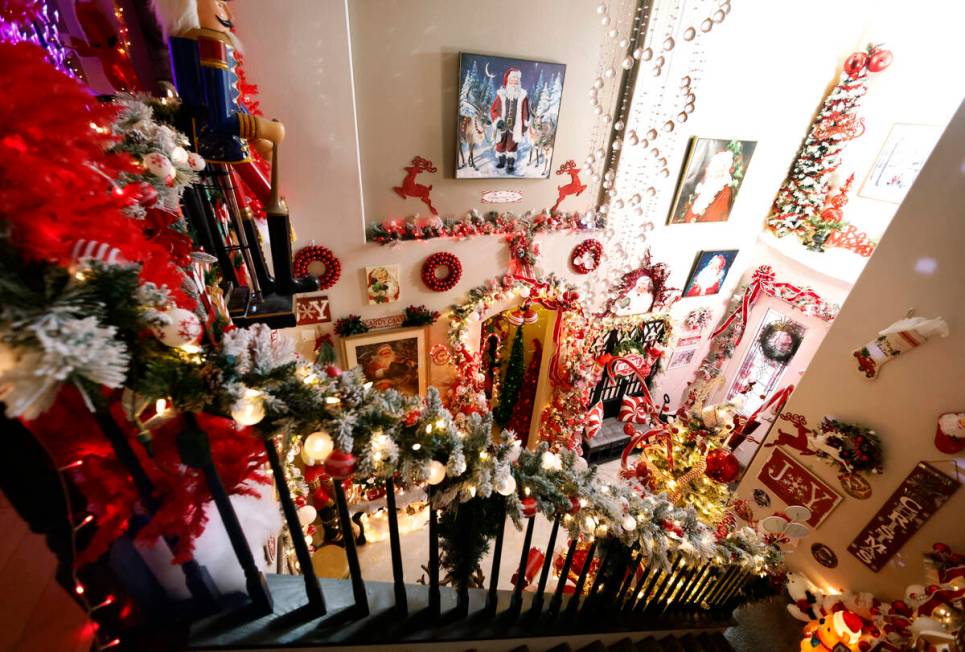 The extravagant Christmas decorating is seen at the home of Henderson residents Joey Cardona an ...