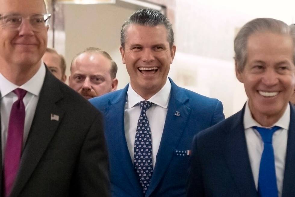 Pete Hegseth, President-elect Donald Trump's choice to be defense secretary, arrives for a meet ...